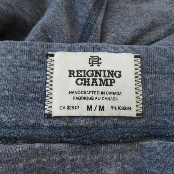 REIGNING CHAMP Heathered Blue Midweight Terry Sweat Short - Size M - Picture 7 of 13
